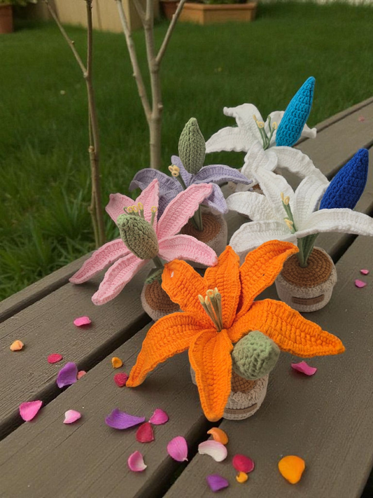 Lilies crochet flowers