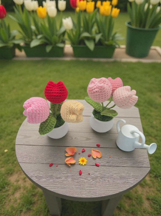 Crochet flowers tulips